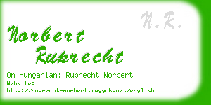 norbert ruprecht business card